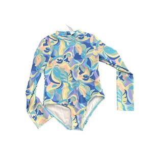 Billabong Kids Girl Multicolor Return to Paradise Surf Rashguard Bodysuit Size 8